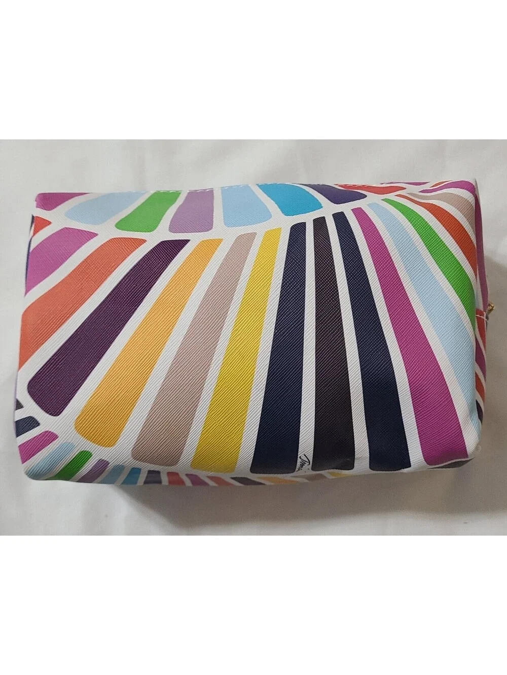 Trina Turk Cosmetics Makeup Bag Womens Sz Small Multicolored Zipper Travel Pouch
